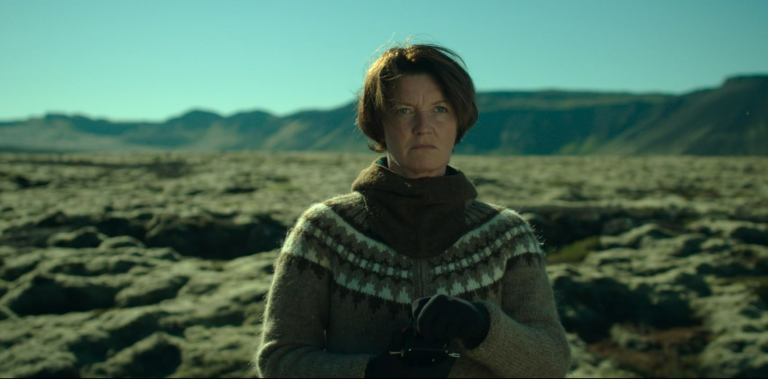 Halla (Halldóra Geirharðsdóttir) in "Woman at War" directed by Benedikt Erlingsson, produced by Slot Machine, 2018.